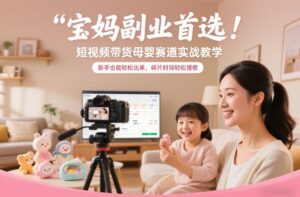 宝妈副业首选！短视频带货母婴赛道实战教学，新手也能轻松出单，碎片时间轻松增收-知识创作