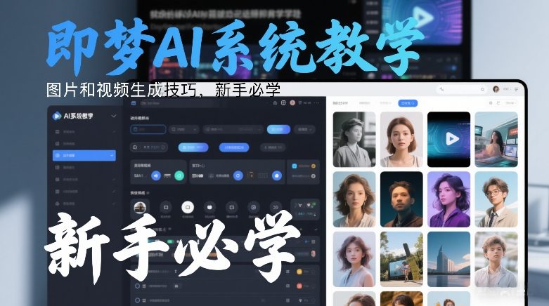 即梦AI系统教学，图片和视频生成技巧，新手必学-知识创作
