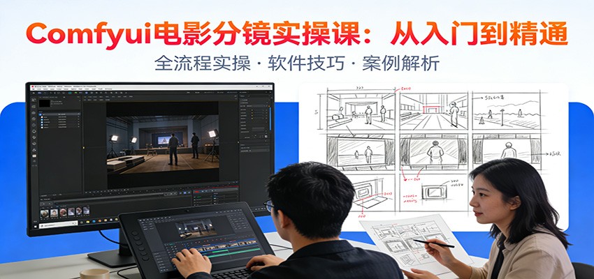 ComfyUI电影分镜实操课：分镜一致性，全流程AI视频制作，零基础也能做专业分镜-知识创作