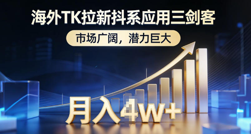 海外TK拉新抖系应用三剑客，市场广阔，潜力巨大，月入1w+-知识创作