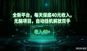 最新看广平台，每天保底30-4米，无脑项目，自动挂G解放双手【揭秘】-知识创作