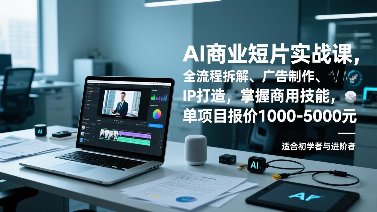 AI商业短片实战课，全流程拆解、广告制作、IP打造，掌握商用技能，单项目报价1000-5000元-知识创作