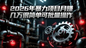 2026年暴力项目月赚几万很简单可批量操作，成本低，利润大-知识创作