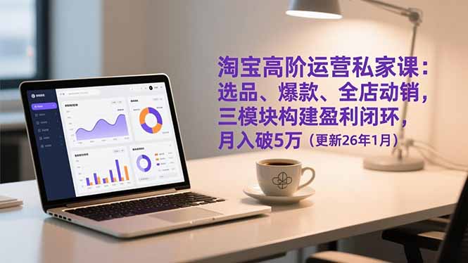 淘宝高阶运营私家课：选品、爆款、全店动销，三模块构建盈利闭环，月入破5万(更新26年1月-知识创作