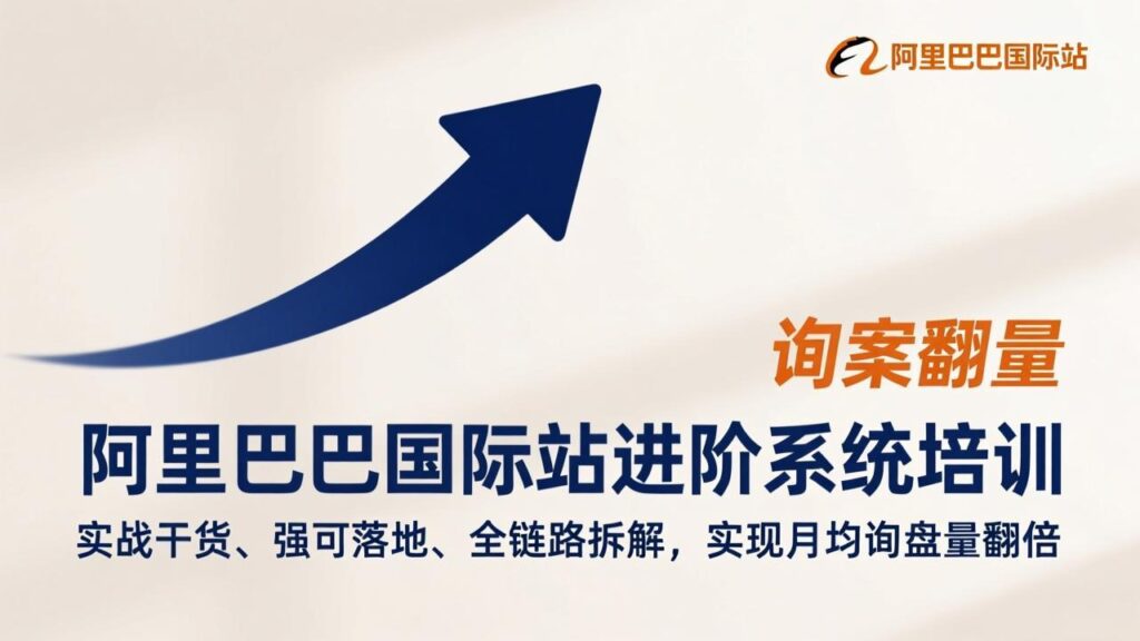 阿里巴巴国际站进阶系统培训，实战干货、强可落地、全链路拆解，实现月均询盘量翻倍-知识创作