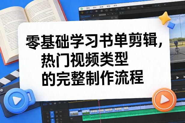 零基础学习书单剪辑，热门视频类型的完整制作流程(更新2026)-知识创作