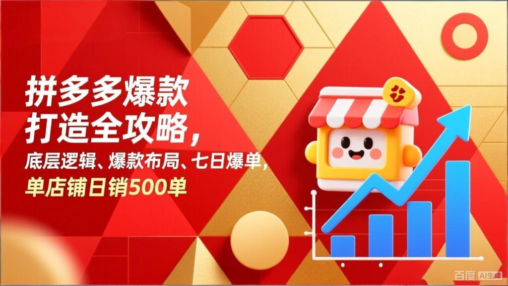 拼多多爆款打造全攻略，底层逻辑、爆款布局、七日爆单，单店铺日销500单-知识创作
