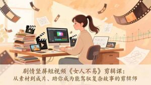 剧情竖屏短视频《女人不易》剪辑课：从素材到成片、助你成为能驾驭复杂故事的剪辑师-知识创作