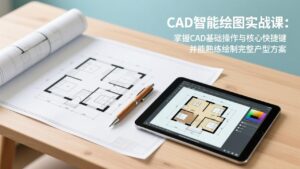 CAD智能绘图实战课：掌握CAD基础操作与核心快捷键，并能熟练绘制完整户型方案-知识创作