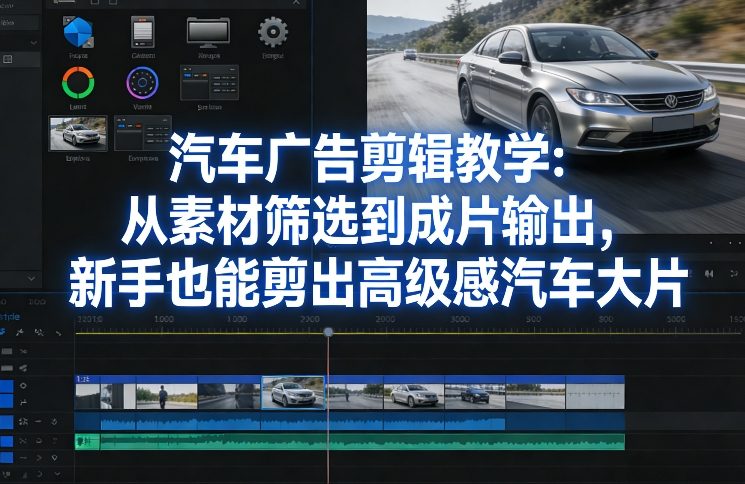 汽车广告剪辑教学：从素材筛选到成片输出，新手也能剪出高级感汽车大片-知识创作