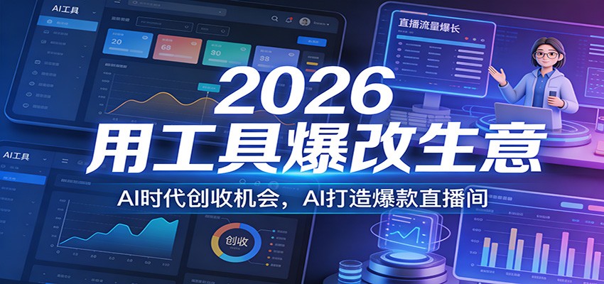 2026用工具爆改生意，AI时代创收机会，AI打造爆款直播间-知识创作