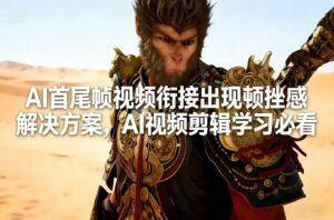 AI首尾帧视频衔接出现顿挫感解决方案，AI视频剪辑学习必看-知识创作