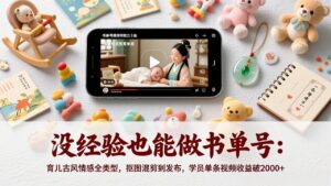 没经验也能做书单号：育儿古风情感全类型，抠图混剪到发布，学员单条视频收益破2000+-知识创作