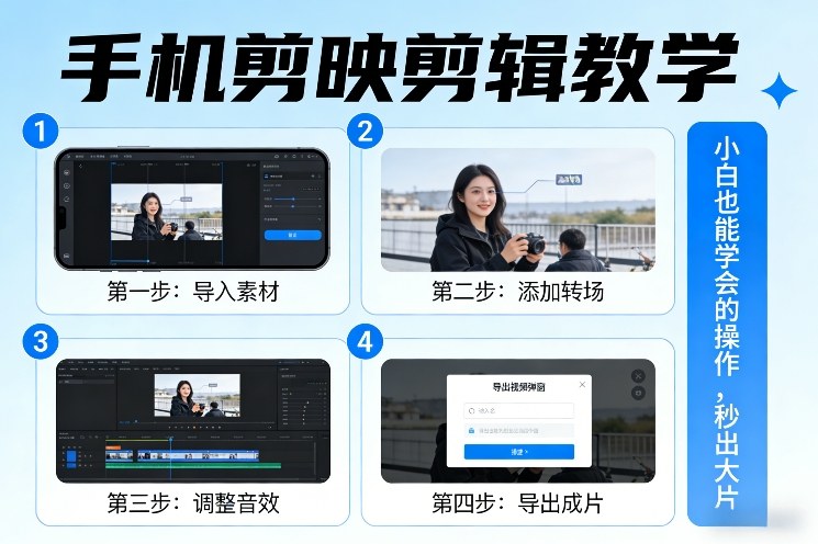 手机剪映剪辑教学，小白也能学会的操作，秒出大片-知识创作
