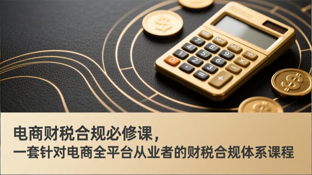 电商财税合规必修课，是一套针对电商全平台从业者的财税合规体系课程-知识创作