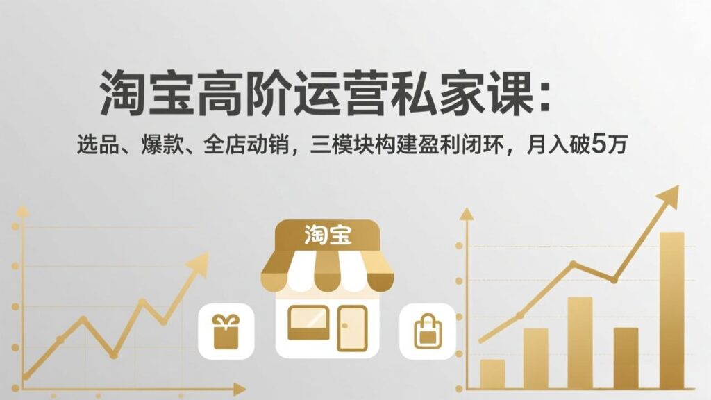 淘宝高阶运营私家课：选品、爆款、全店动销，三模块构建盈利闭环，月入破5万(更新26年2月-知识创作