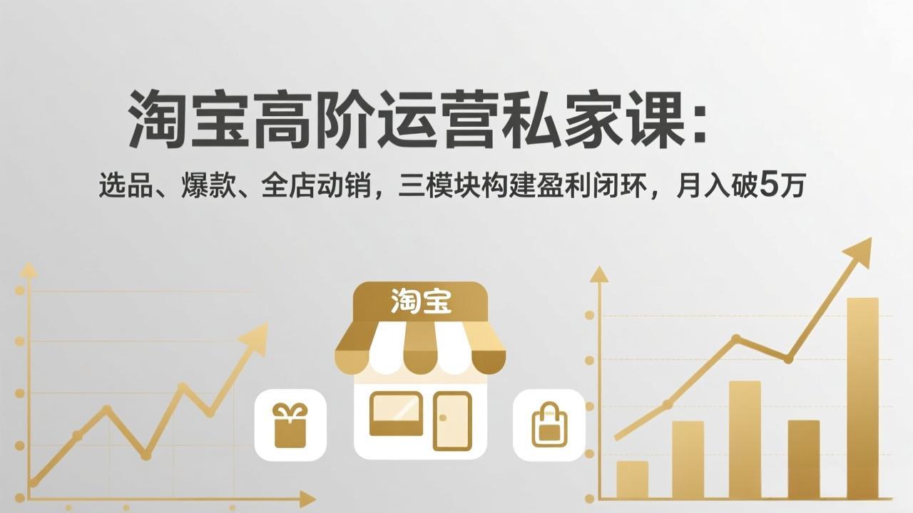 淘宝高阶运营私家课：选品、爆款、全店动销，三模块构建盈利闭环，月入破5万(更新26年2月-知识创作