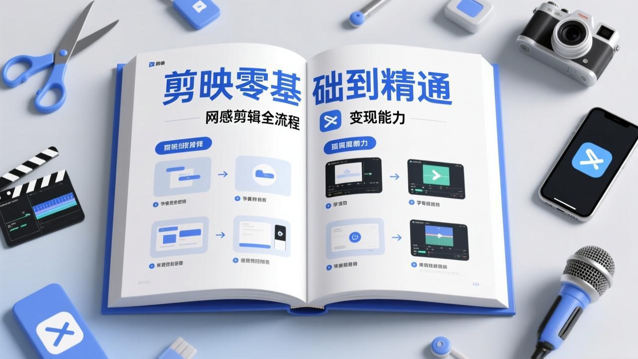 剪映零基础也能快速上手，从入门到精通掌握网感剪辑全流程，掌握能直接变现的剪辑能力-知识创作