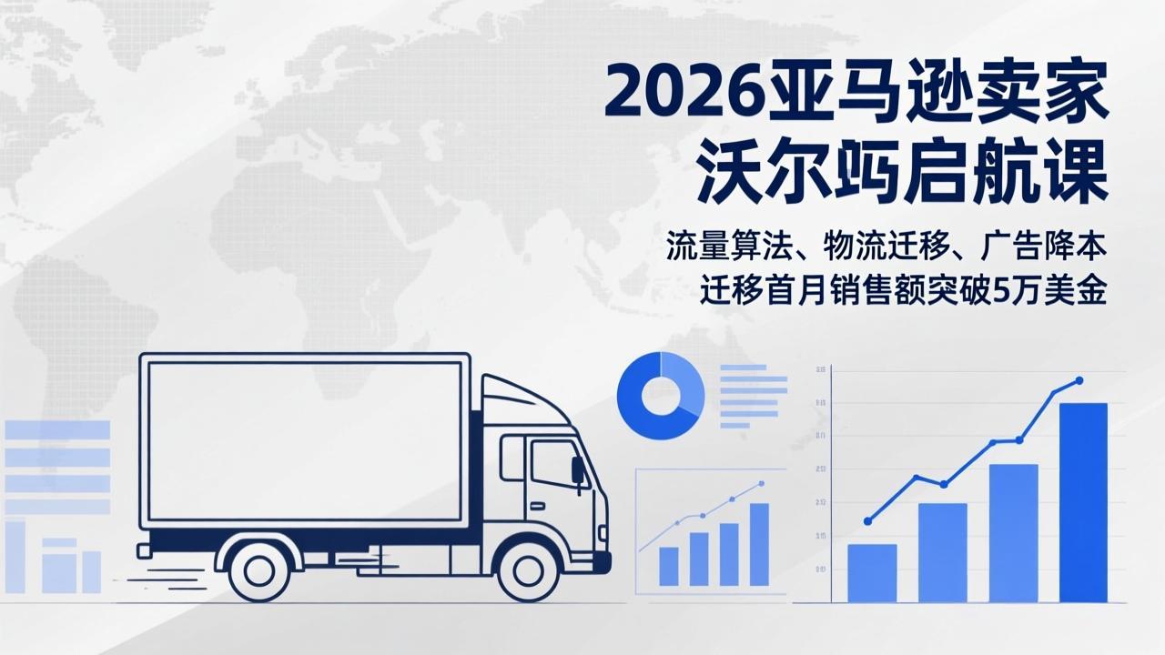 2026亚马逊卖家沃尔玛启航课，流量算法、物流迁移、广告降本，迁移首月销售额突破5万美金-知识创作