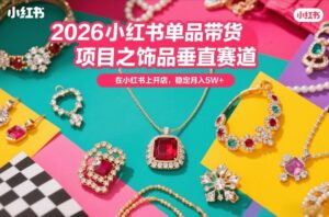 2026小红书单品带货项目之饰品垂直赛道，潮在小红书上开店，稳定月入5W+-知识创作