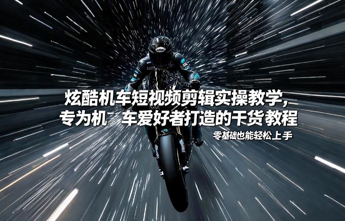 炫酷机车短视频剪辑实操教学，专为机车爱好者打造的干货教程，零基础也能轻松上手-知识创作