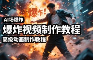 AI场景爆炸视频制作教程，利用人物实拍视频制作出高级的动画特效-知识创作