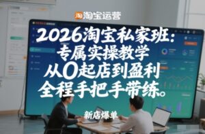2026淘宝私家班：专属实操教学，从0起店到盈利，全程手把手带练(更新26年2月)-知识创作