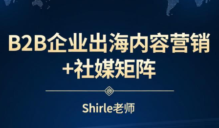 shirle老师·B2B企业出海内容营销+社媒矩阵-知识创作