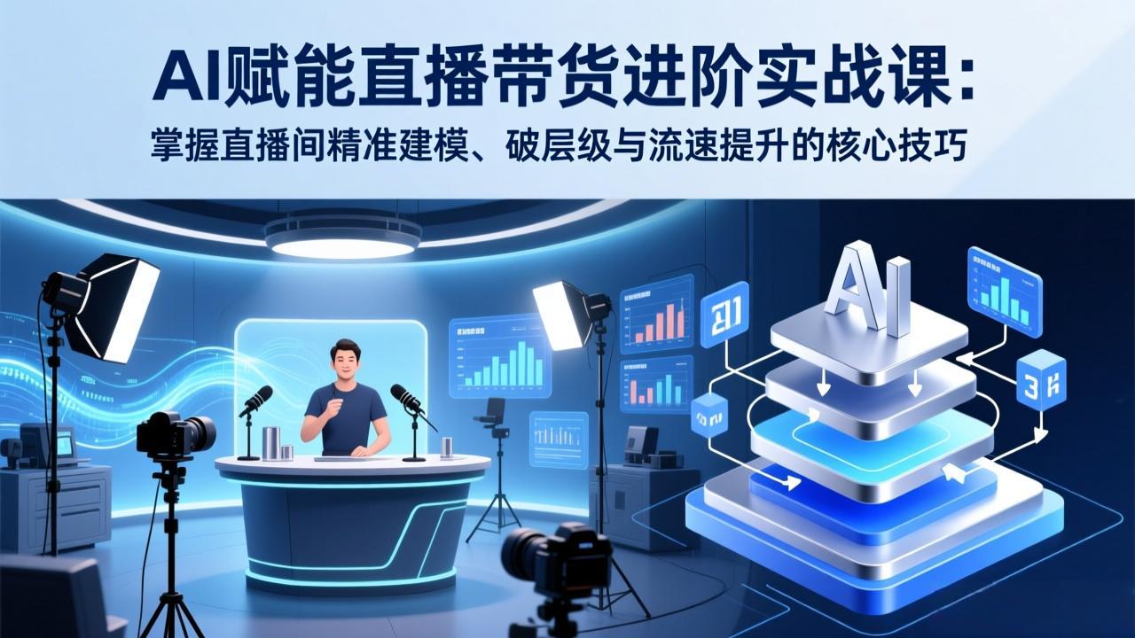 AI赋能直播带货进阶实战课：掌握直播间精准建模、破层级与流速提升的核心技巧-知识创作