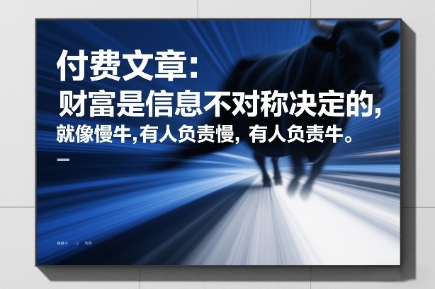 付费文章：财富是信息不对称决定的，就像慢牛，有人负责慢，有人负责牛-知识创作