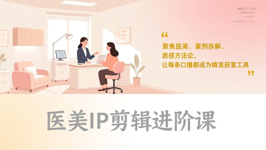 医美IP剪辑进阶课，聚焦医美、案例拆解、质感方法论，让每条口播都成为精准获客工具-知识创作