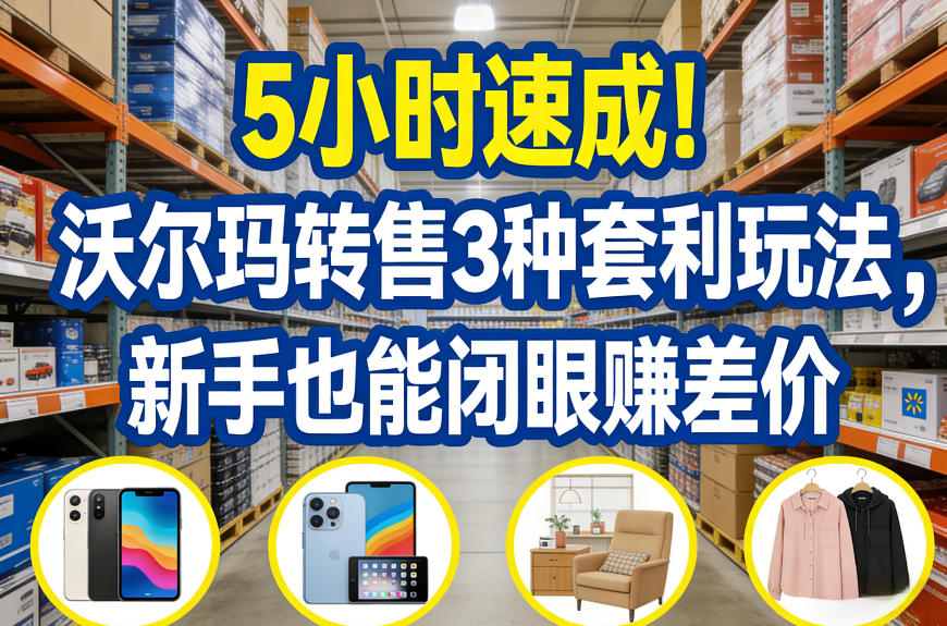 5小时速成！沃尔玛转售3种套利玩法，新手也能闭眼賺差价-知识创作