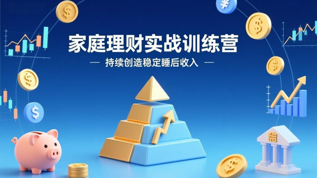 家庭理财实战训练营：从0到1建体系，三阶进阶层层递进，助你持续创造稳定睡后收入-知识创作