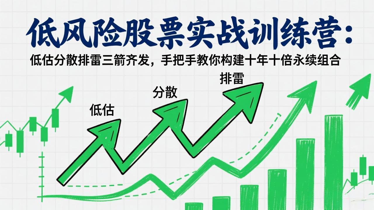 低风险股票实战训练营：低估分散排雷三箭齐发，手把手教你构建十年十倍永续组合-知识创作