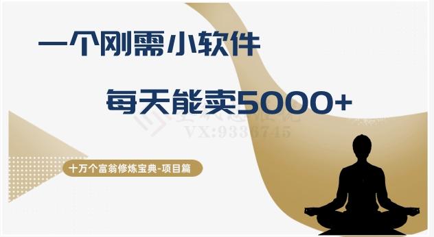 十万个富翁修炼宝典之17.一个刚需小软件，每天能卖5000+-知识创作