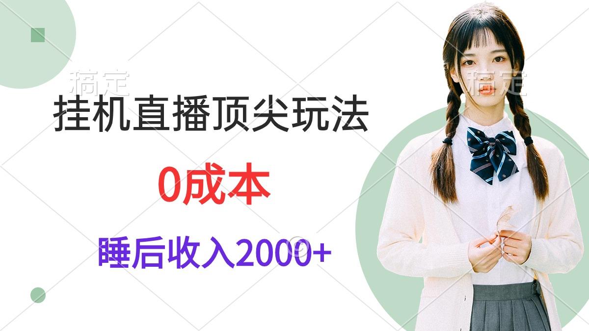 (9715期)挂机直播顶尖玩法，睡后日收入2000+、0成本，视频教学-知识创作