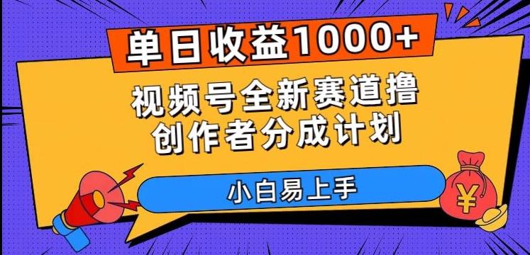 单日收益1000+，视频号全新赛道撸创作者分成计划，小白易上手【揭秘】-知识创作