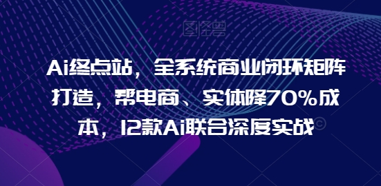 Ai终点站，全系统商业闭环矩阵打造，帮电商、实体降70%成本，12款Ai联合深度实战【0906更新】-知识创作