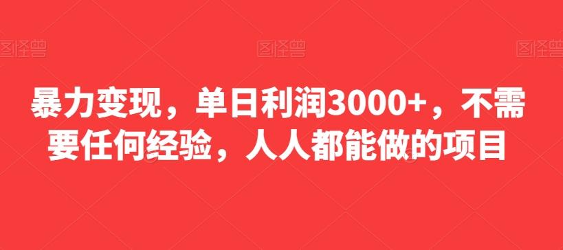 暴力变现，单日利润3000+，不需要任何经验，人人都能做的项目-知识创作
