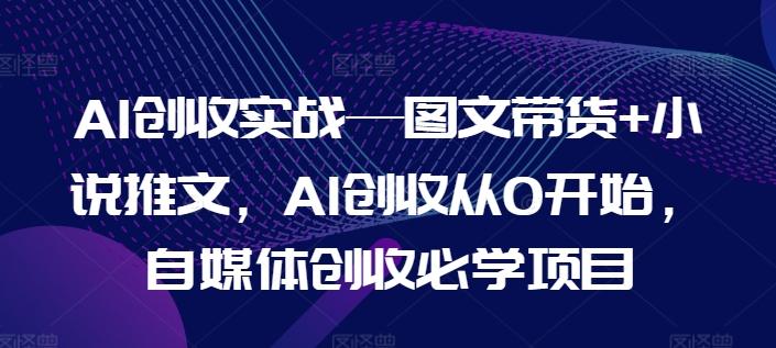AI创收实战—图文带货+小说推文，AI创收从0开始，自媒体创收必学项目-知识创作