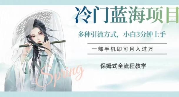 冷门蓝海项目，操作简单，小白3分钟上手，多种引流方式，保姆式全流程教学【揭秘】-知识创作