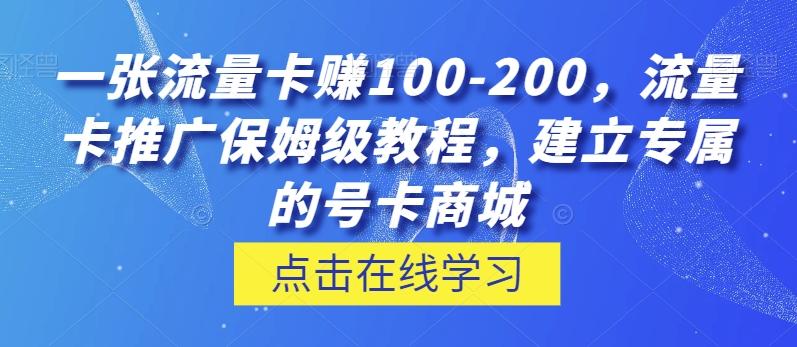 一张流量卡赚100-200，流量卡推广保姆级教程，建立专属的号卡商城-知识创作