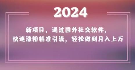 2024新项目，通过国外社交软件，快速涨粉精准引流，轻松做到月入上万【揭秘】-知识创作