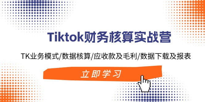 Tiktok财务核算实战营：TK业务模式/数据核算/应收款及毛利/数据下载及报表-知识创作