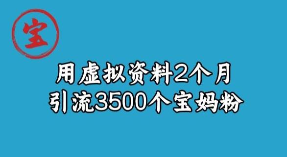 宝哥虚拟资料项目，2个月引流3500个宝妈粉-知识创作