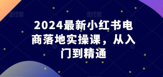 2024最新小红书电商落地实操课，从入门到精通-知识创作