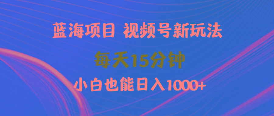 (9813期)蓝海项目视频号新玩法 每天15分钟 小白也能日入1000+-知识创作