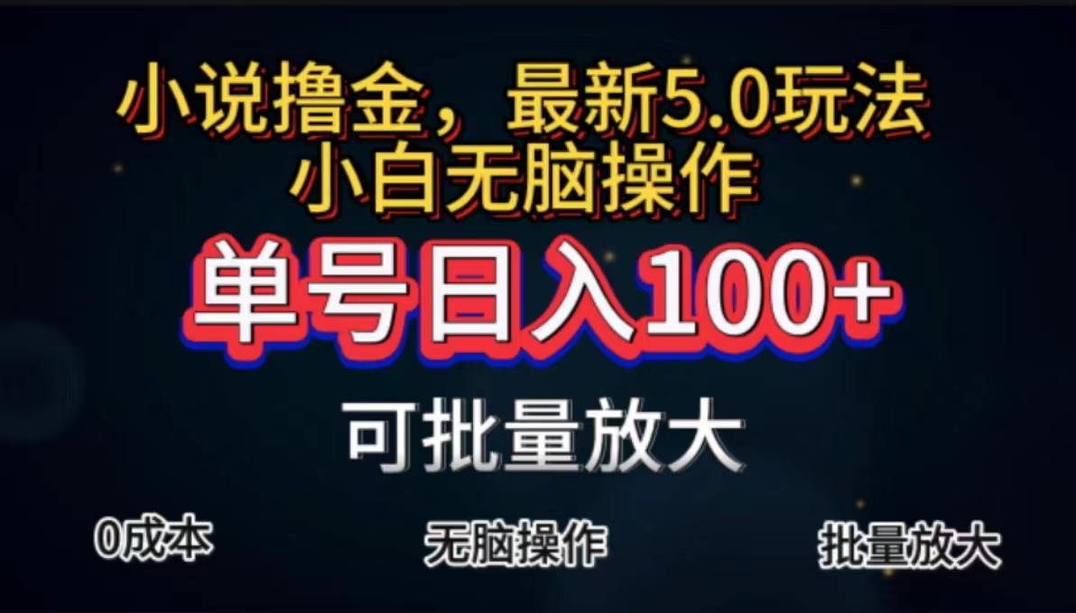 全自动小说撸金，单号日入100+小白轻松上手，无脑操作-知识创作