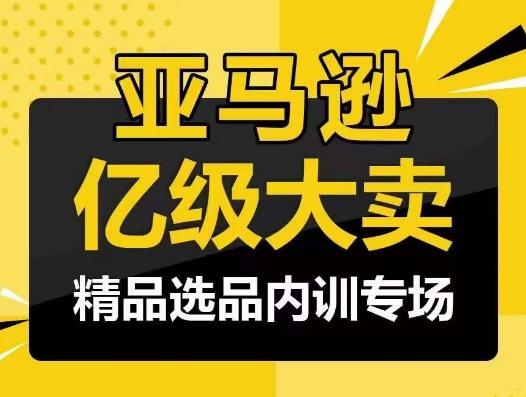 亚马逊亿级大卖-精品选品内训专场，亿级卖家分享选品成功之道-知识创作