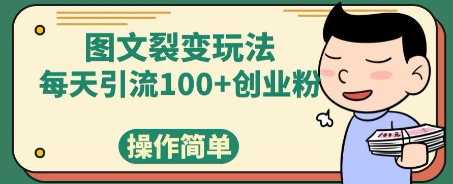 图文裂变玩法，每天引流100+创业粉，操作简单-知识创作